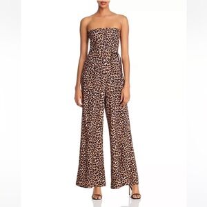 Revolve Likely 8 Emile Jumpsuit Leopard Strapless Wide Leg Romper Dress‎ Pant